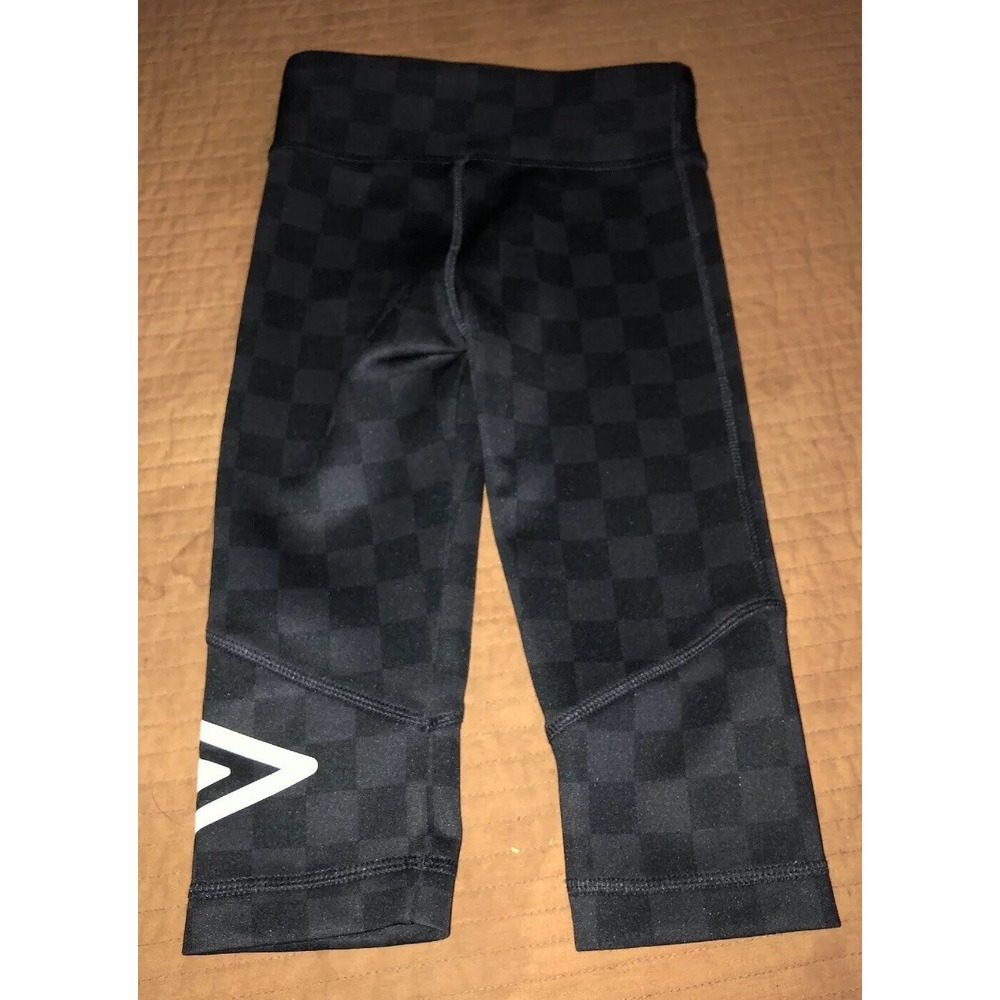 Umbro Kids Girls Black‎ Checkerboard Black Pants xs 4/5
